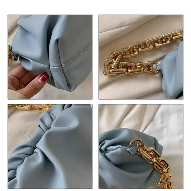 Soft Leather Underarm Bag For Women Simple Chain Shoulder Bag