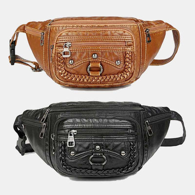 Waist Bag for Women Brown Daypack Large Capacity Crossbody Bag