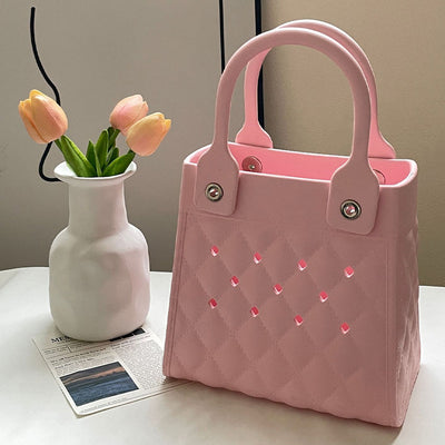 Elegant Small Handbag For Beach Travel Check Handbag For Women