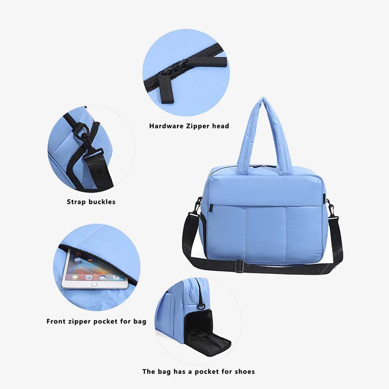 Portable Fitness Tote Light Color Adjustable Wide Strap Crossbody Bag