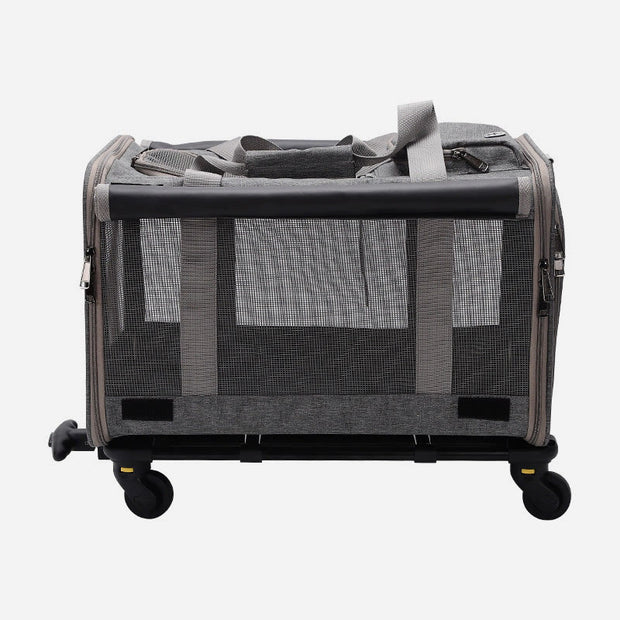Rolling Pet Carrier Foldable Breathable Pull Rod Pet Bag