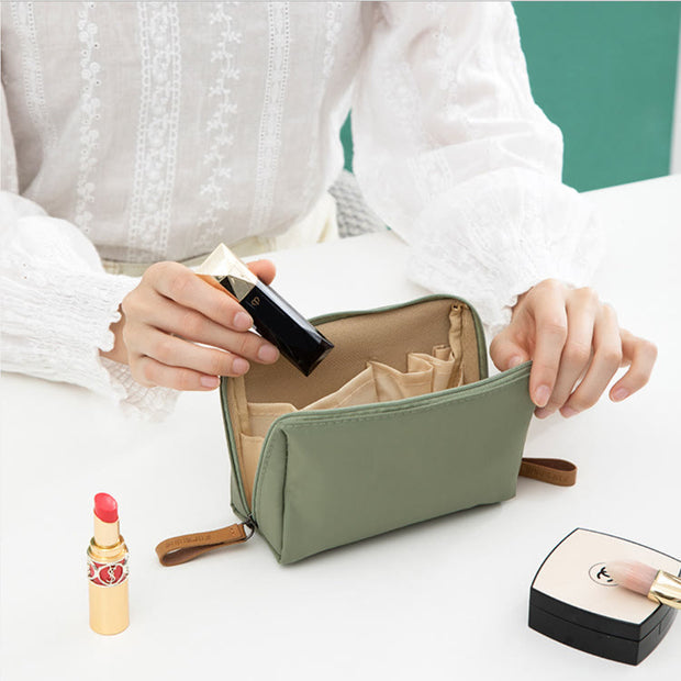 Small Makeup Bag For Women Double Zipper Lipstick Cosmetic Bag