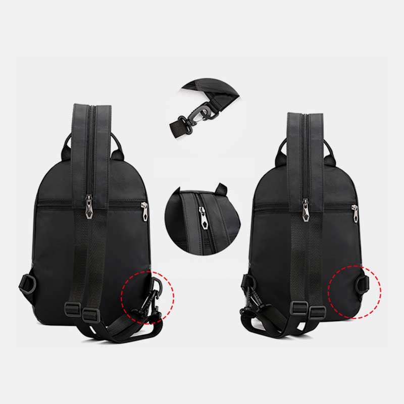 Sling Bag for Men Casual Waterproof Adjustable Zipper Straps Backpack