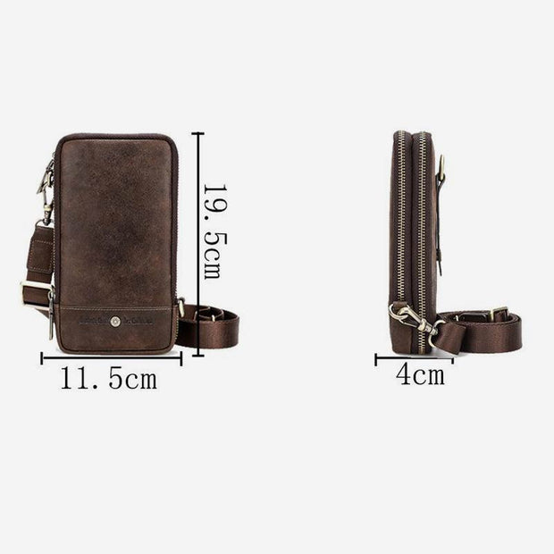 Vintage Multifunctional Genuine Leather Large Capacity Shoulder Strap Bag