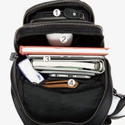 Leather Sling Bag Small Crossbody Backpack Shoulder Casual Daypack Rusksack