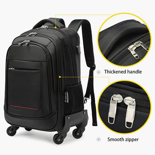 Men Women Business Waterproof Pull Rod Backpack Multifunctional Travel Bag