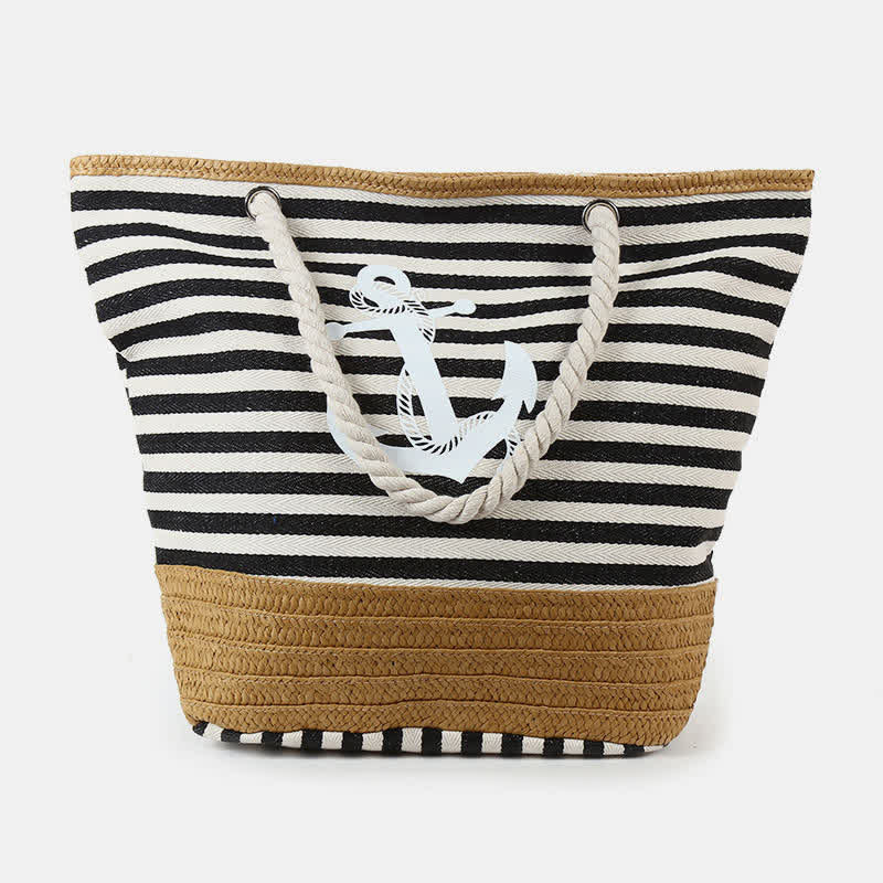 Tote Bag for Women Large Capacity Stripe Beach Bag Shoulder Bag