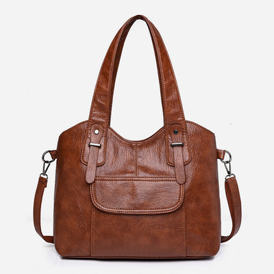 Lightweight Tote Detachable Strap Leather Underarm Bag For Women Commuter