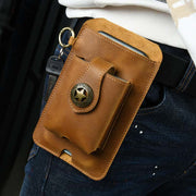 Multifunctional Genuine Leather Cell Phone Belt Bag Loop Waist Holster