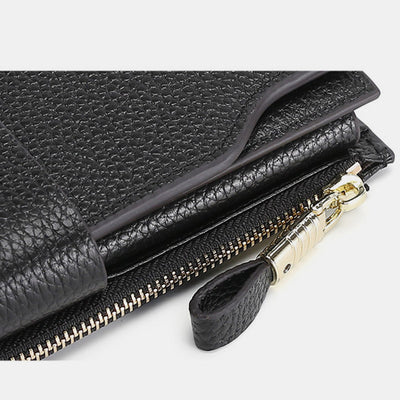 RFID Retro Large Capacity Long Purses With Zipper Pocket