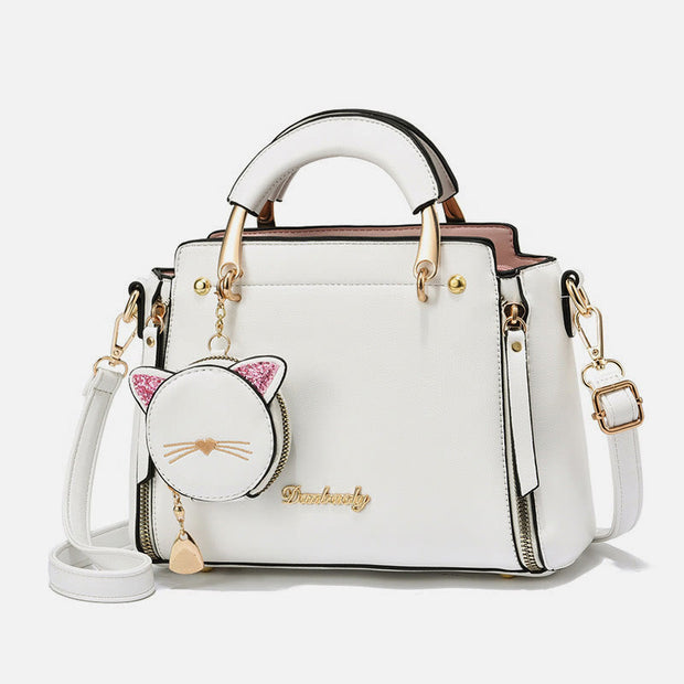 Cute Kitty Handbag Detachable Strap Ladies Crossbody Shoulder Bag