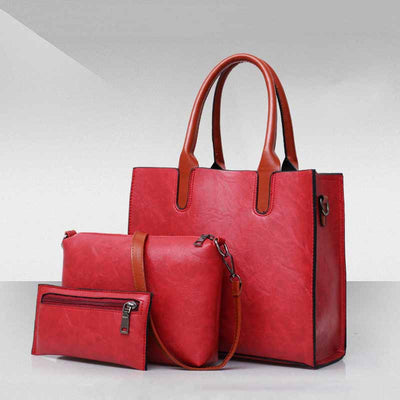 Classic Business Tote For Women Commuter Leather Bag Set