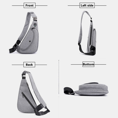 Waterproof Lightweight Multifunctional Anti-theft Casual Sling Bag With Headphone Jack