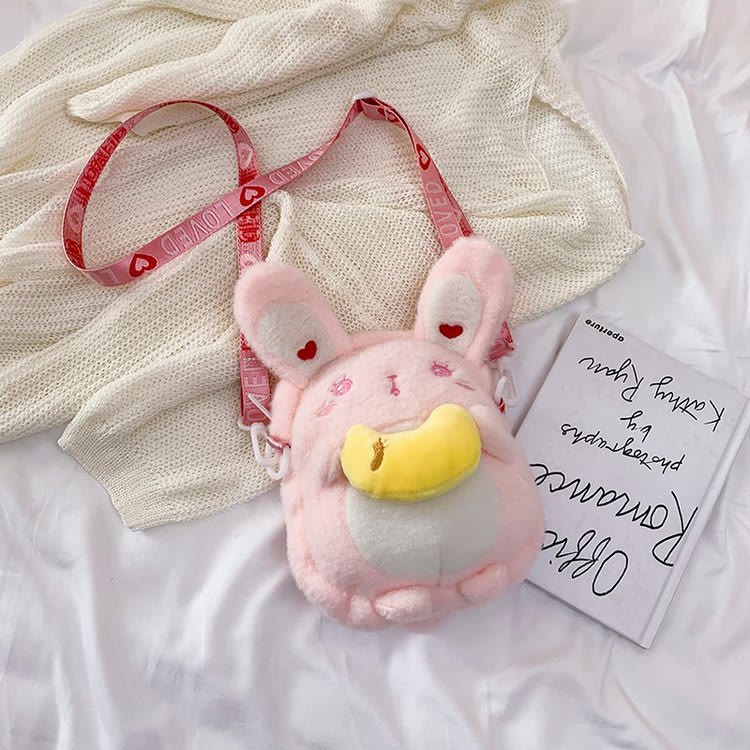 Cute Cartoon Small Backpack Lolita Rabbit Plush Bag For Girl