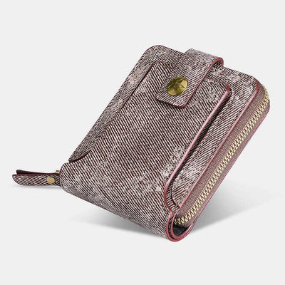 Wallet for Women Light Pink Triplefold Short Shopping Card Purse