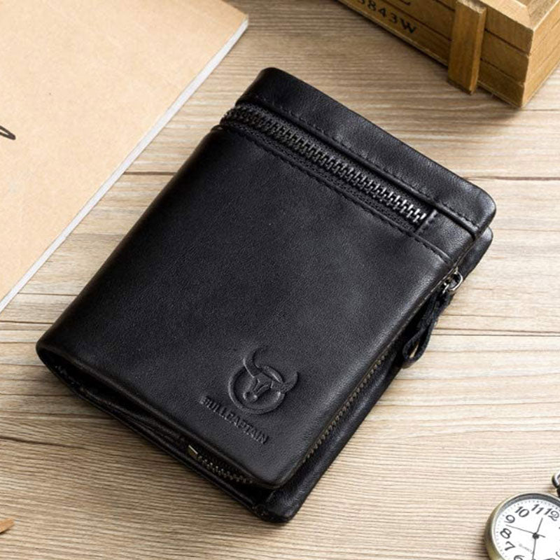 RFID Multifunctional Genuine Leather Bifold Wallet