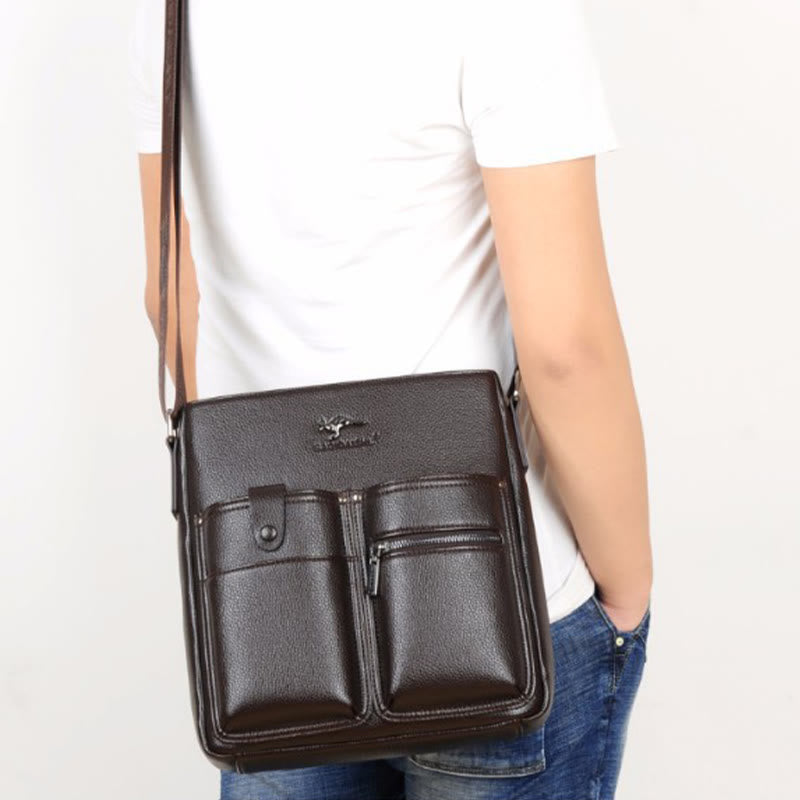 Messenger Bag For Men Large Capacity Leisure Leather Crossbody Bag