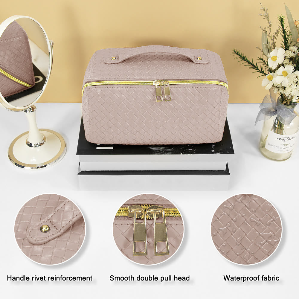 Cosmetic Bag For Women Travel Waterproof PU Leather Makeup Bag