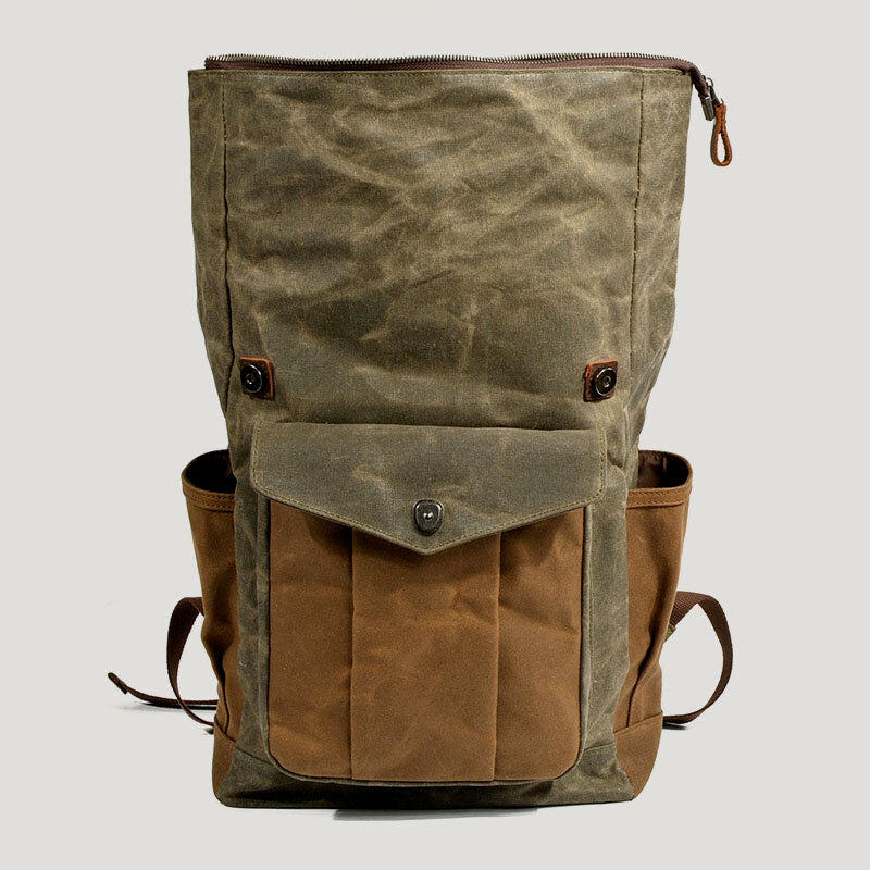 Retro Large Canvas Backpack Multi-Pocket Waterproof Travel Backpack Fit 15.6'' Laptop