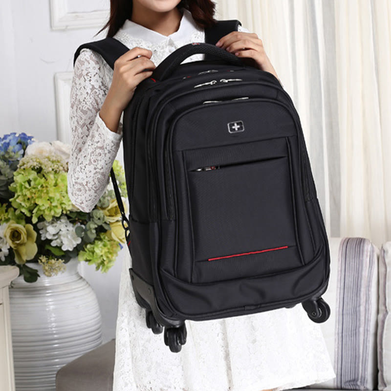 Men Women Business Waterproof Pull Rod Backpack Multifunctional Travel Bag