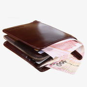 Solid RFID Genuine Leather Wallet Organizer Purse
