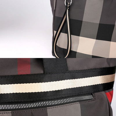 Tote Bag For Women Plaid Pattern Nylon Shoulder Bag