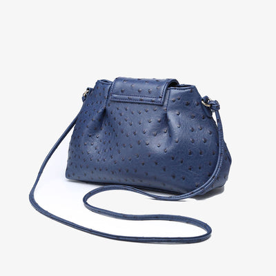 Ostrich Print Crossbody Bag Women Plain Color Cloud Bag