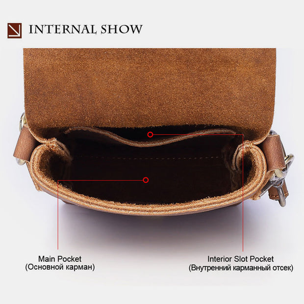 Retro Large Capacity Soft Genuine Leather Crossbody Bag