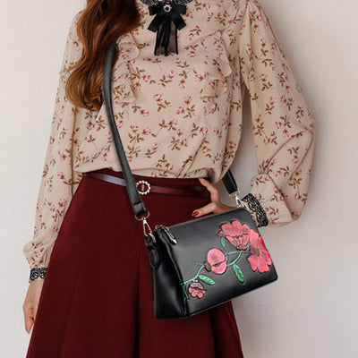 2 Way-Use Large Capacity Embroidery Elegant Crossbody Bag