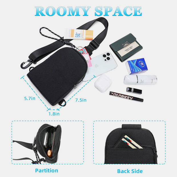 Sling Bag For Outdoor Walking Adjustable Wide Strap Casual Bag