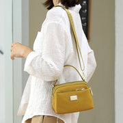 Multi Pocket Lightweight Women Purse Nylon 3 Layer Crossbody Shoulder Bag