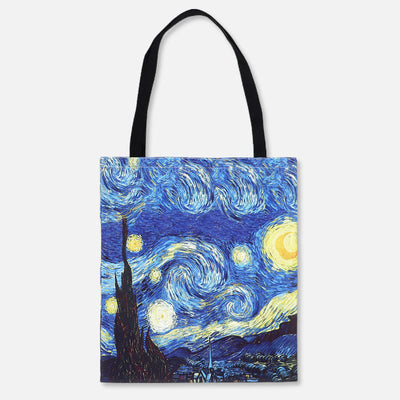 Handbag for Women Starry Sky Oil Painting canvas beach Shoulder bag