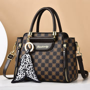 British Handbag Women Mini Silk Scarf Decor Elegant Crossbody Bag