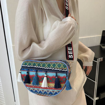 Tassel Bag For Women Classic Ethnic Crossbody Day Bag