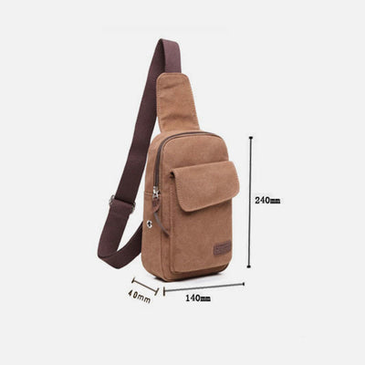 Sling Bag for Men Multifunctional Outdoor Sports Leisure Canvas Chest Bag