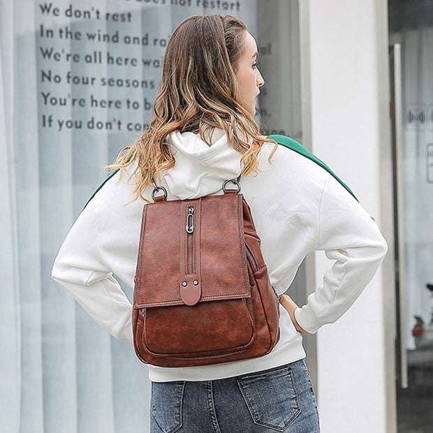 Women's Fashion Backpack Purses Multifunction Design Shoulder Bag with Shoulder Strap