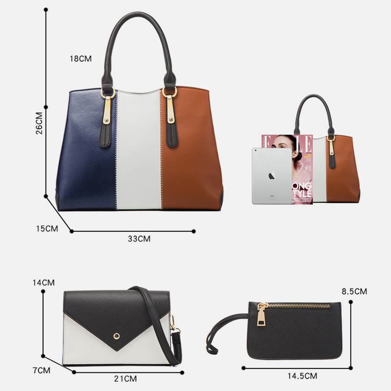 Contrast Color Bag Set For Women Simple Elegant Lady Bag