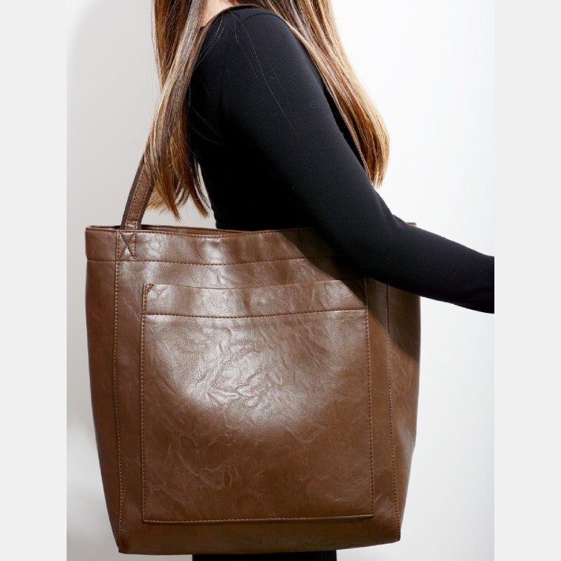 Limited Stock: Extra Large Women's Soft PU Leather Tote Shoulder Bag Handbag