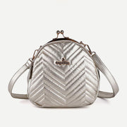 Triple Compartment Mini Backpack Kisslock Zipper Daypack Fashion Party Purses Handbags