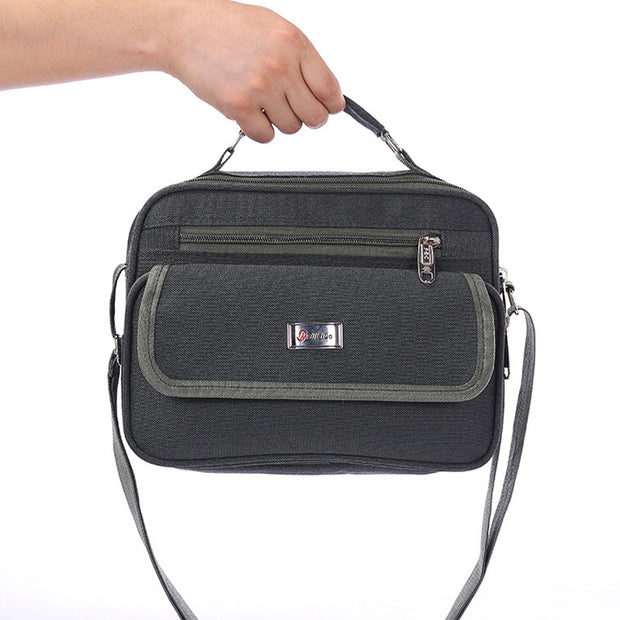 Unisex Triple Compartment Lightweight Handbag Purse Travel Business Crossbody Bag