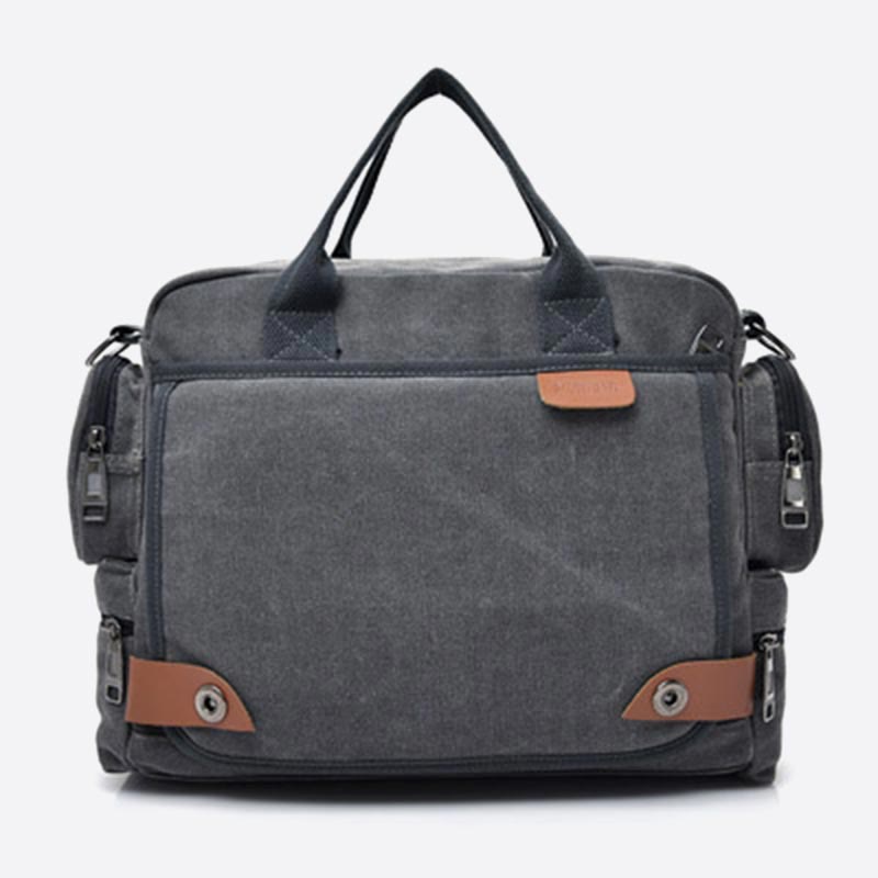 Messenger Bag for Men Casual Canvas Multi-Pocket crossbody bag