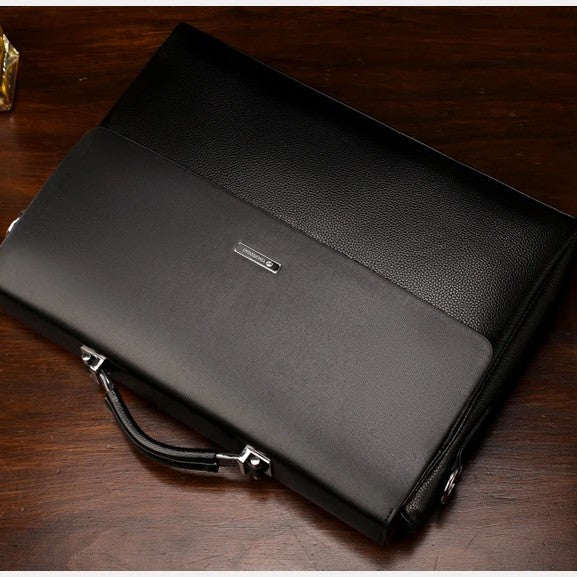 Briefcase for Men Business Computer PU Leather Casual Shoulder Bag