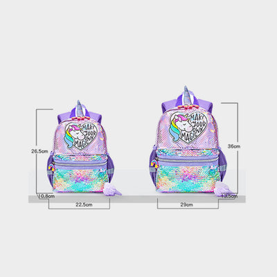 Backpack For Kindergarten Children Laser Glitter Rainbow Unicorn Small Schoolbag