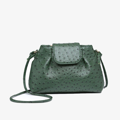 Ostrich Print Crossbody Bag Women Plain Color Cloud Bag