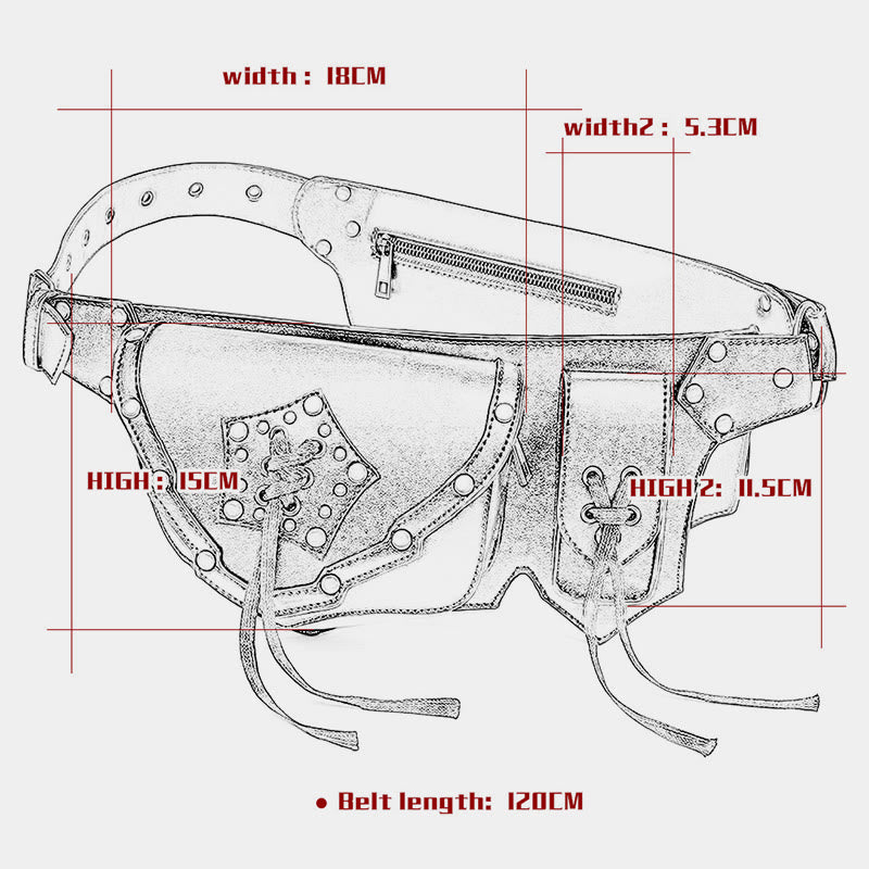 Waist Bag For Women Steampunk Tactical Outdoor Riding Waist Bag