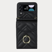 Phone Case For Daily Z Flip Series Quilted Leather Case
