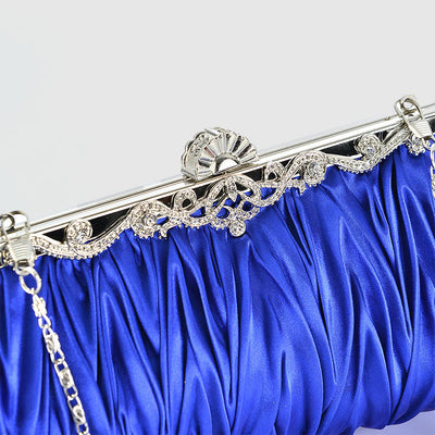 Evening Bag For Women Wedding Party Bride Pleated Chain Bag