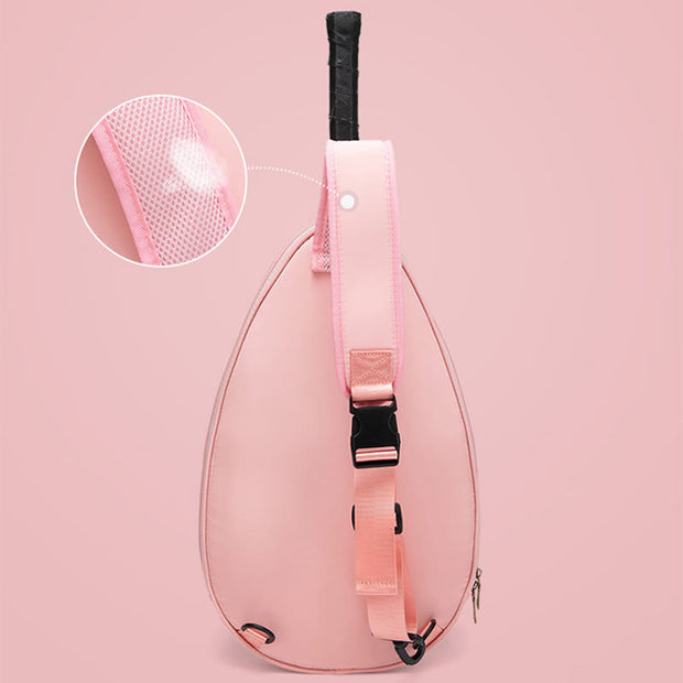 Racket Bag For Women Plaid Pattern Waterproof Polyester Crossbody Bag