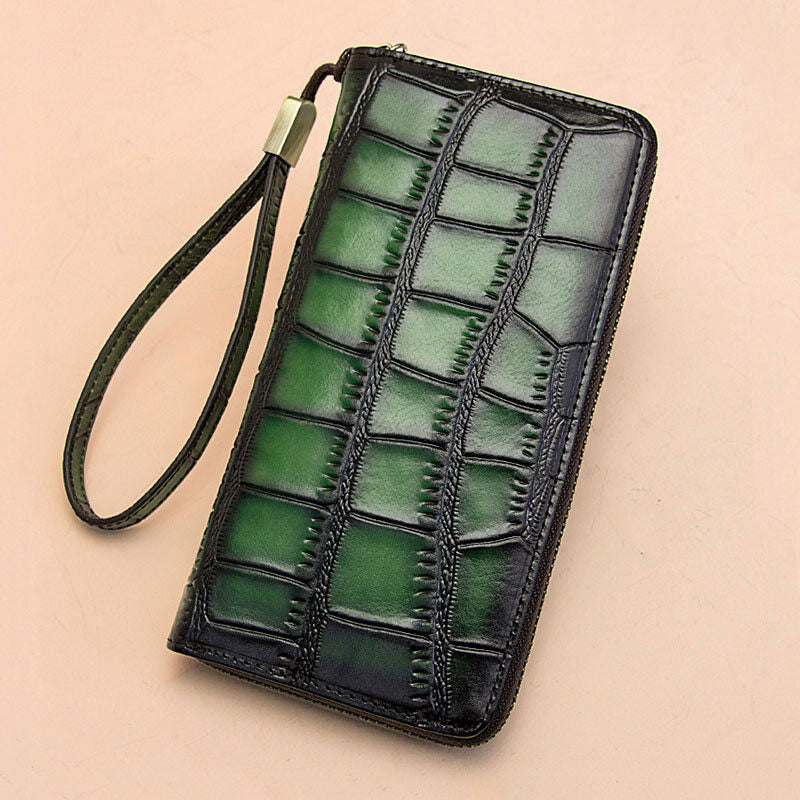 Women Genuine Leather Alligator Multi-card Slots Wallet