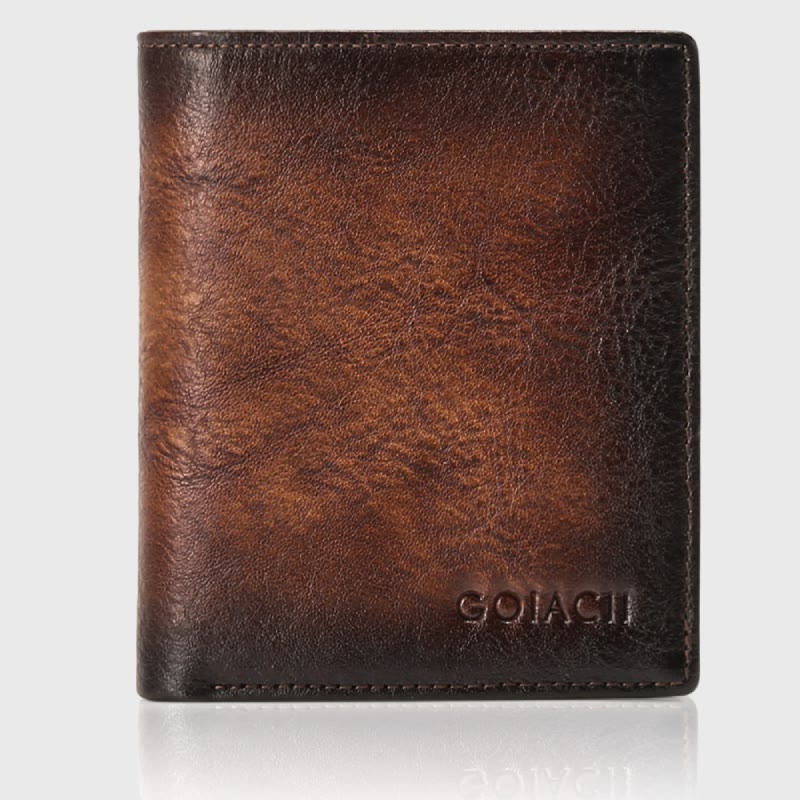 Men Vertical Wallet RFID Blocking Bifold Leather Gentle Purse